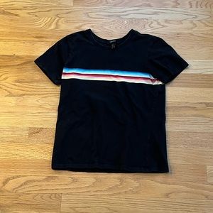Rainbow Striped Black T-Shirt